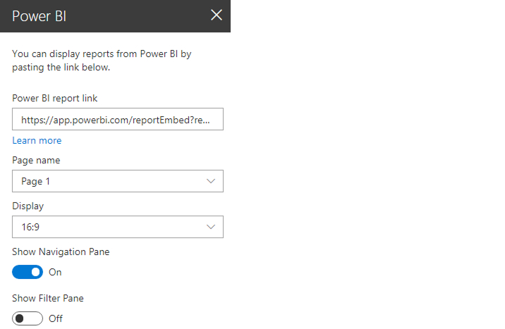 Web part settings