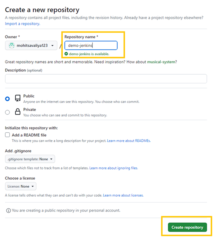 Create  a New Repository