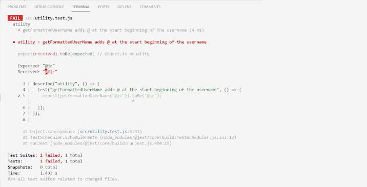 Failed Unit Test